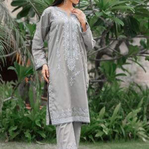 Bareeq Pret Embroidered Chikankari 3 Piece Suit BRQ23D Kasak